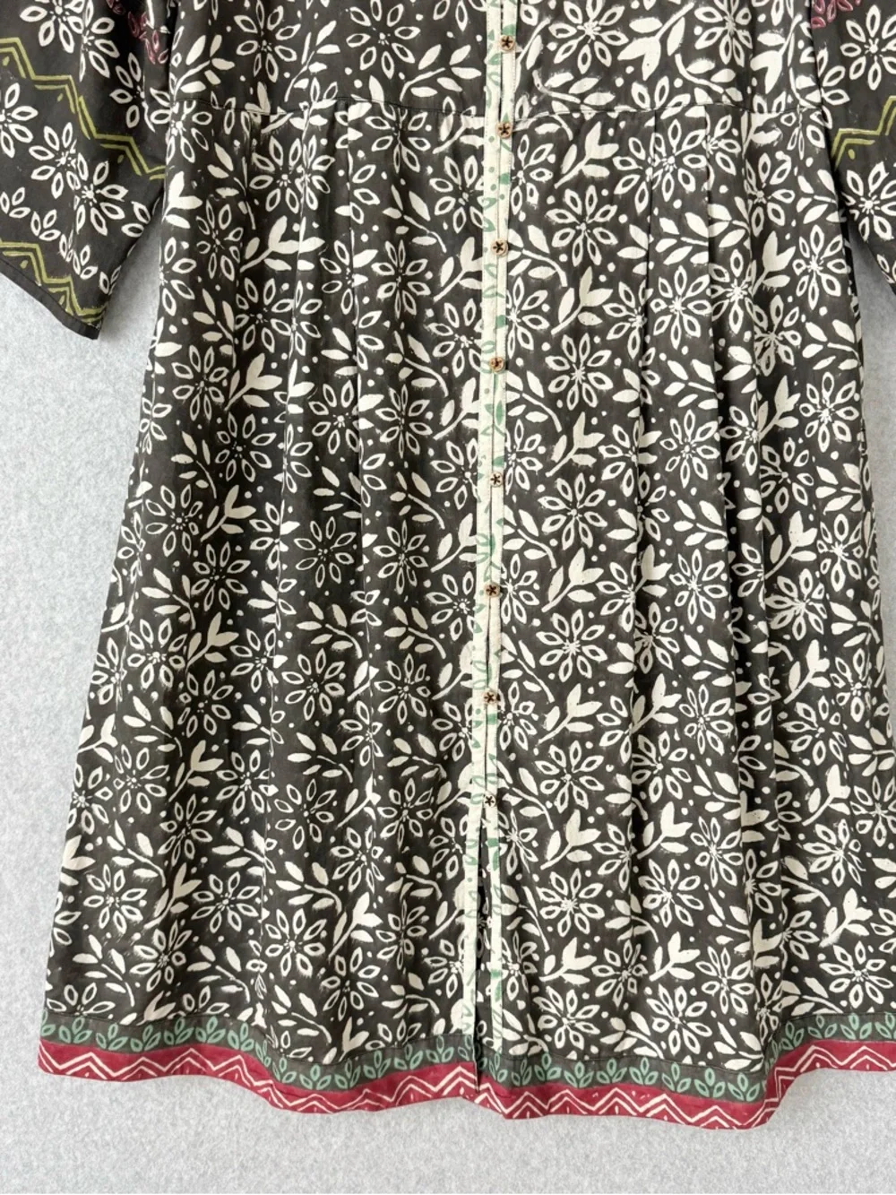 Gudrun Sjoden Dress Size Medium Oversized Floral Button Front Lagenlook Kaftan - Picture 7 of 16